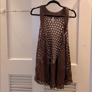 Free people crochet brown vest